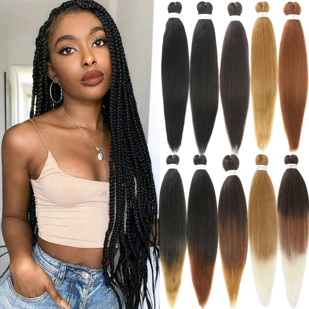 26 Inch Pre-Stretched Braiding Hair – Xpression-Style Smooth Yaki Straight Synthetic Extensions
