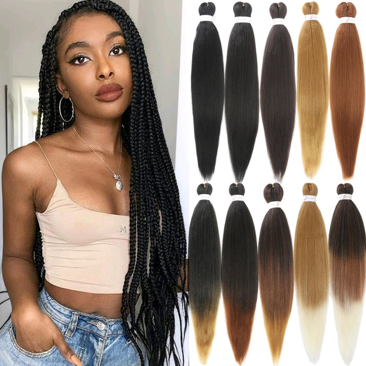 26 Inch Pre-Stretched Braiding Hair – Xpression-Style Smooth Yaki Straight Synthetic Extensions