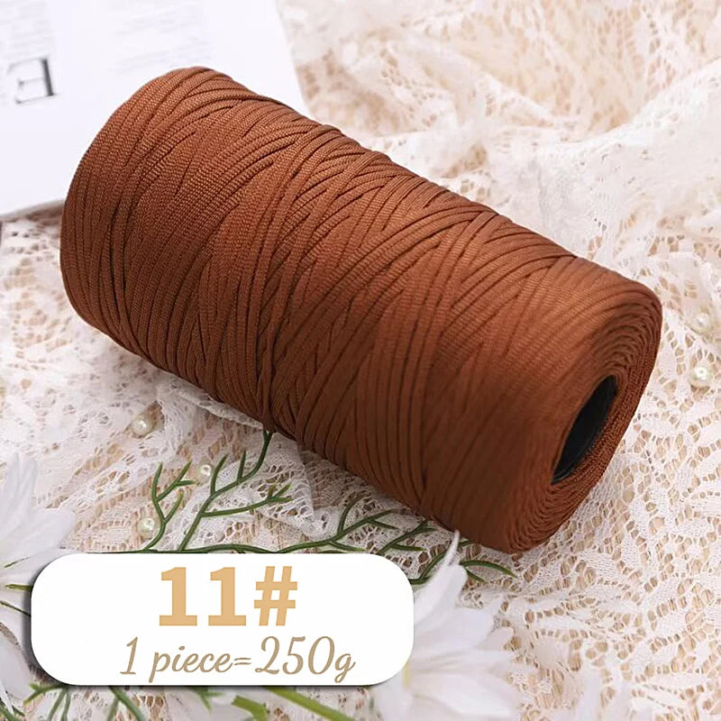 250g Lightweight Flat Ribbon Yarn – Hollow Crochet Yarn for Summer Hats, Bags & DIY Crafts
