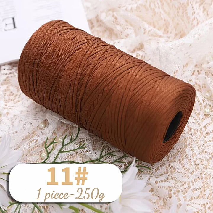 250g Lightweight Flat Ribbon Yarn – Hollow Crochet Yarn for Summer Hats, Bags & DIY Crafts