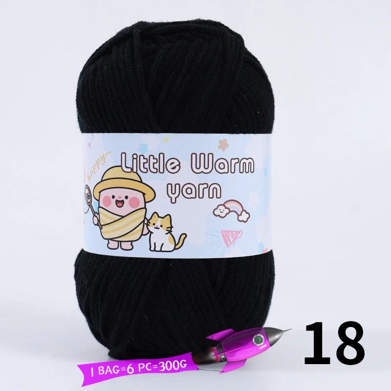 300g Medium-Thick Soft Yarn – DIY Hand-Knitting Yarn Balls for Sweaters, Hats & Crafts (6 Pieces / Pack)