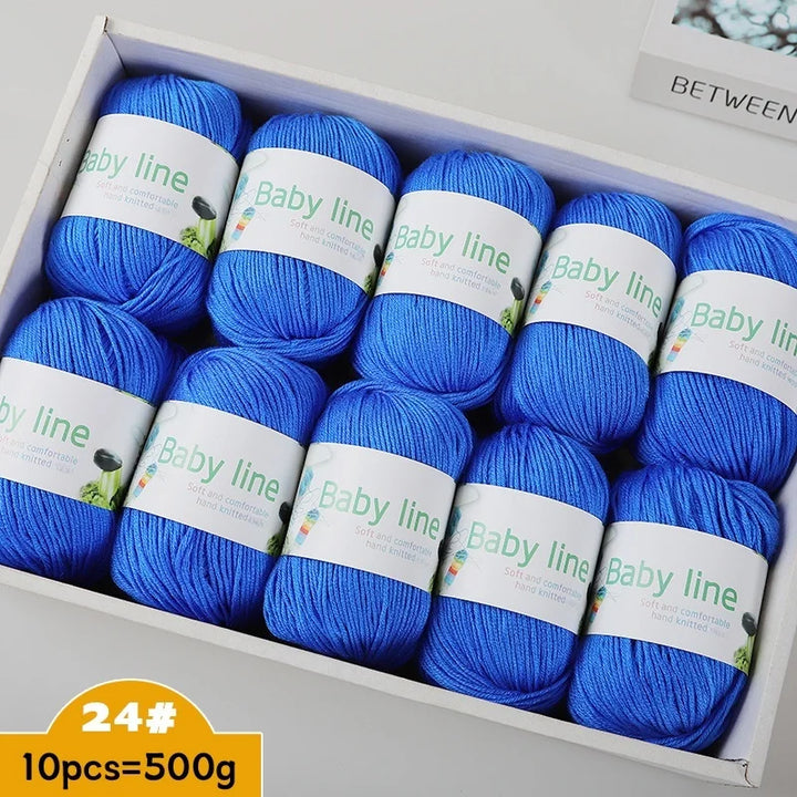 500g Soft Medium-Thick Knitting Yarn Set (10 Pieces) – Cozy Yarn for Sweaters, Hats, Scarves & Crochet Projects