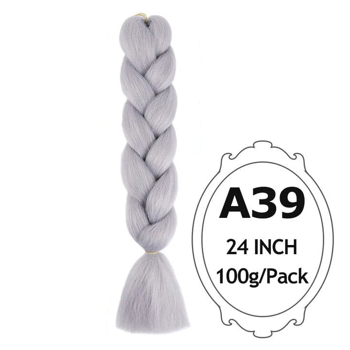 24 Inch Ombre Jumbo Braiding Hair – 5 Packs Yaki Texture Synthetic Extensions for Box Braids