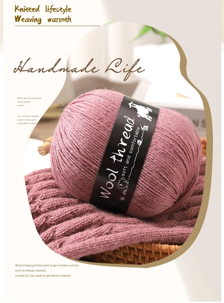 500g Multi-Color Medium-Fine Wool Yarn (6 Pack) – Hand-Knitting Yarn for Sweaters, Scarves & Hats