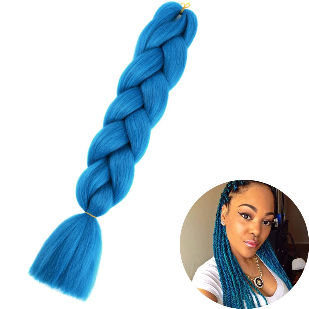 24 Inch Synthetic Jumbo Braiding Hair – Heat Resistant Ombre Extensions