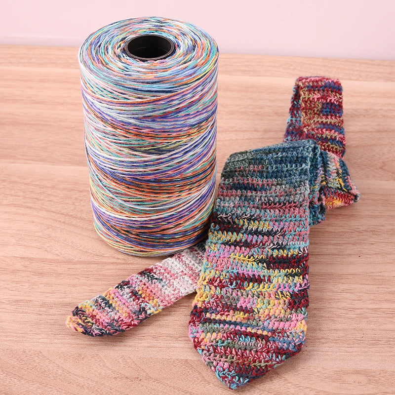 300g 100% Cotton Rainbow Section-Dyed Yarn – Retro Knitting Yarn for Sweaters, Scarves, Hats & DIY Accessories