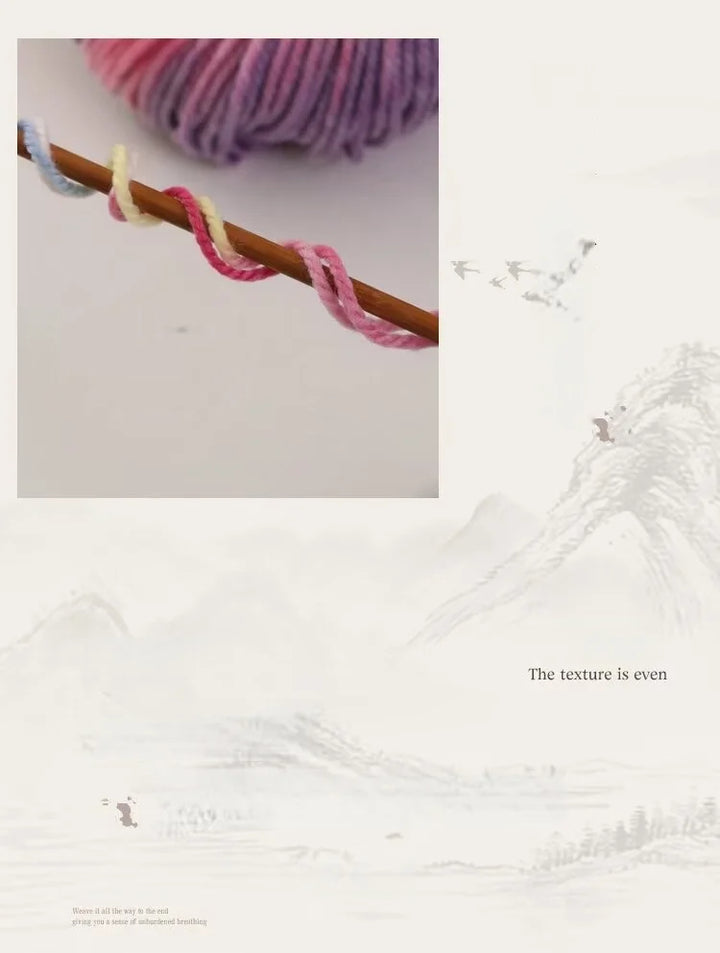 400g Hand-Dyed Chunky Alpaca Yarn (2 Skeins) – Gradient Rainbow Wool Yarn for Sweaters, Scarves & Hats