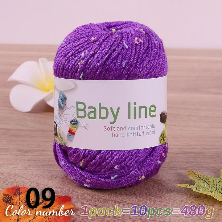 480g Star Dot Multicolor Yarn – Medium-Thick Knitting Yarn for Sweaters, Scarves & Hats (10 Pieces/Pack)