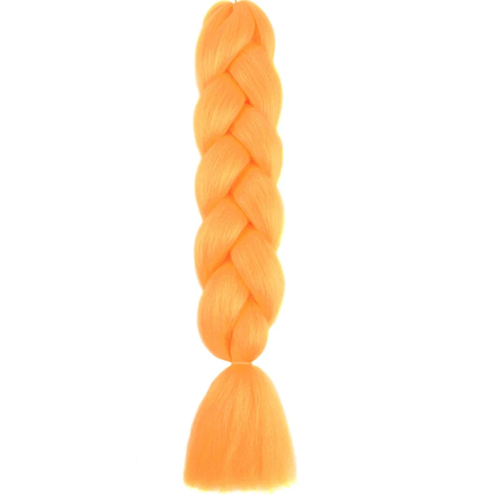 24 Inch Jumbo Box Braids Extensions – Synthetic Braiding Hair for Children (Pink, Purple, Yellow, Gray)