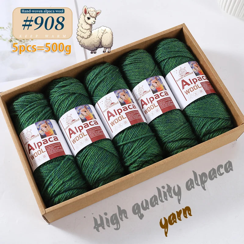 500g Alpaca Wool 245 Stick Stitch Yarn (5 Pieces) – Thick Knitting Yarn for Sweaters, Coats, Blankets & DIY Crafts