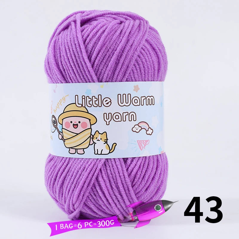 300g Medium-Thick Soft Yarn – DIY Hand-Knitting Yarn Balls for Sweaters, Hats & Crafts (6 Pieces / Pack)