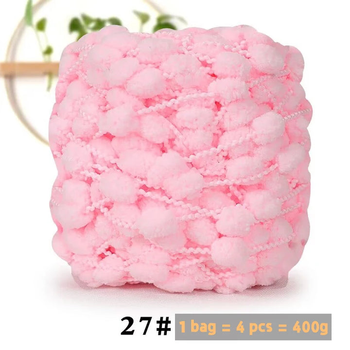 Super Soft Bean Yarn – Plush Polyester Chunky Yarn for Blankets, Cushions, Hats & DIY Crafts (400g, 4pcs Pack)