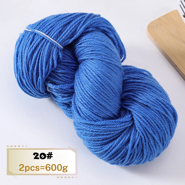 600g Thick Alpaca Wool Yarn Set (2 Pieces) – Premium Knitting Yarn for Sweaters, Scarves, Hats & DIY Crafts