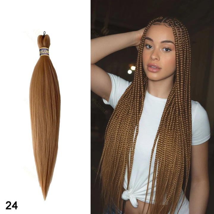 Wig bundle with a model wearing it, featuring 