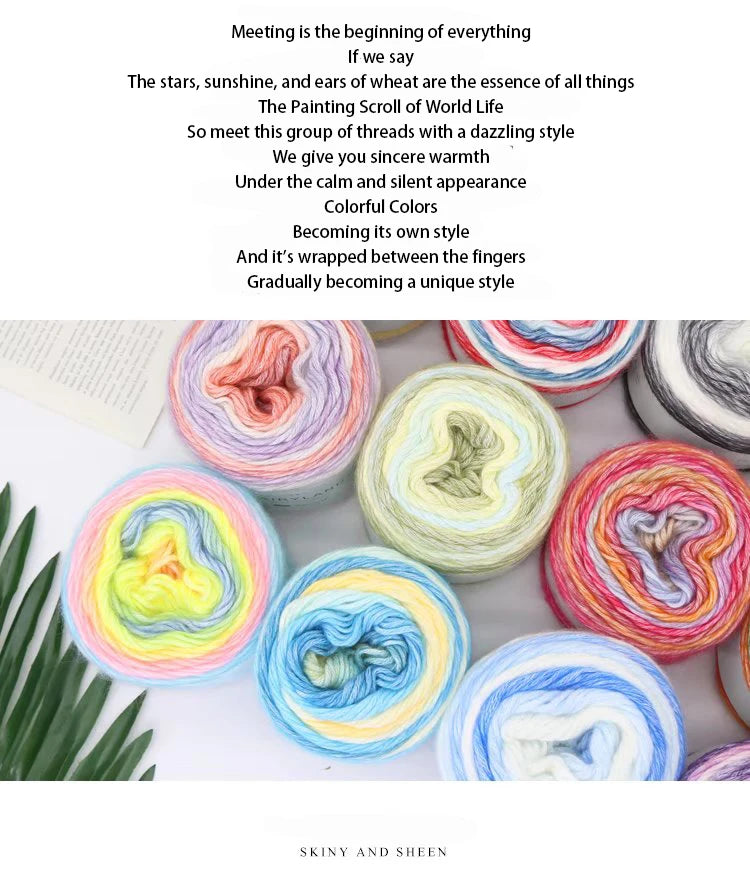 1pc 100g Gradient Rainbow Yarn – Soft Knitting & Crochet Yarn for Sweaters, Scarves, Hats & Shawls