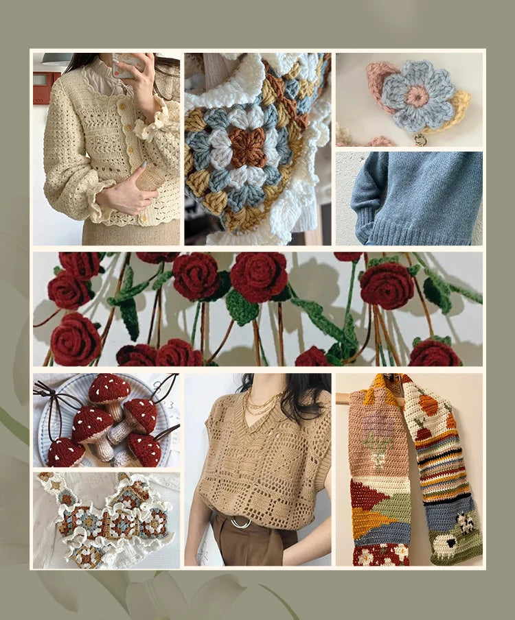 300g 100% Pure Wool Yarn (6 Pieces) – Soft Warm Knitting Yarn for Sweaters, Hats, Scarves & Winter DIY Projects