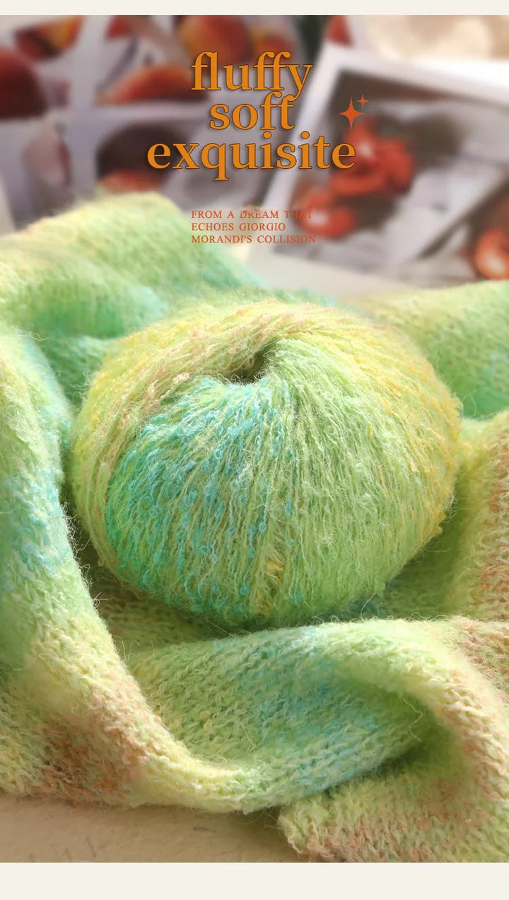 150g Gradient Long Section-Dyed Mohair Yarn – Soft Knitting Yarn for Sweaters, Scarves, Hats & Shawls (3pcs Pack)