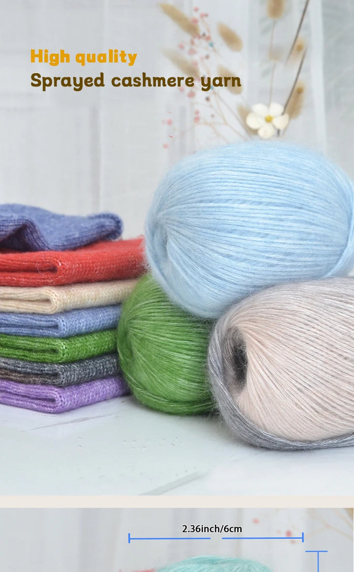 300g High-Quality Cashmere Yarn – Lightweight Multi-Color Yarn for Sweaters, Jackets, Scarves & Hats (6pcs Pack)