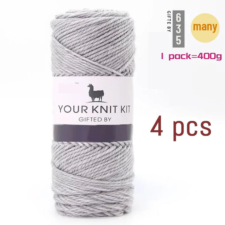 400g Alpaca Wool Yarn – Thick Pure Wool Knitting Yarn for Sweaters, Shawls & Scarves (4 Pieces/Pack)