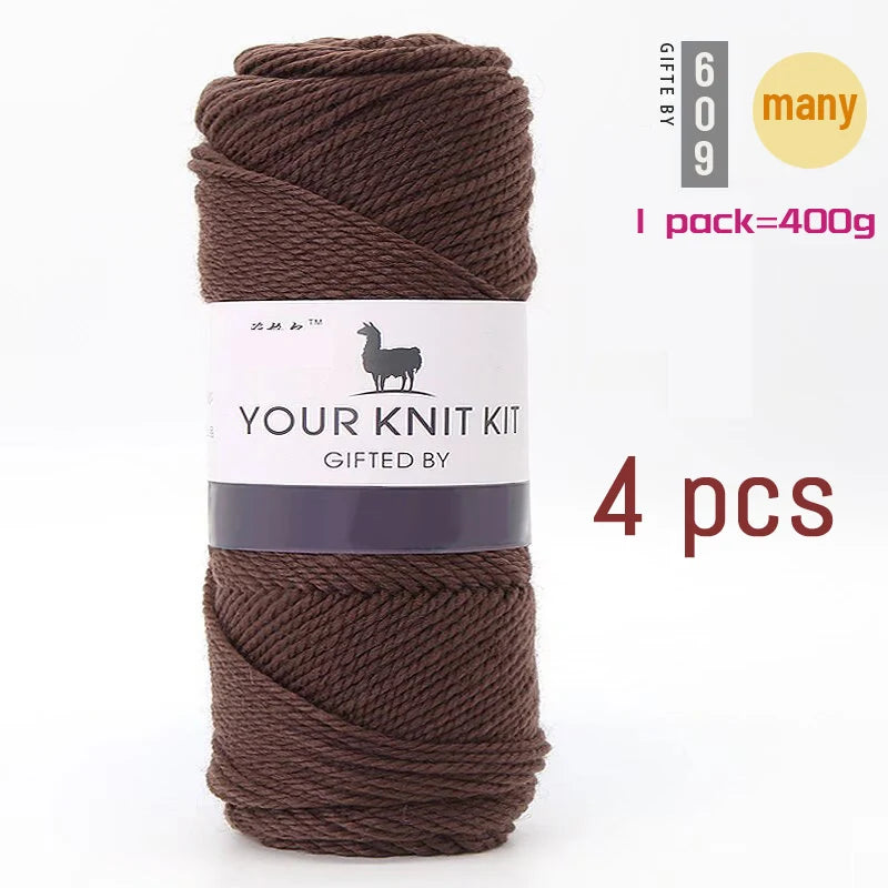 400g Alpaca Wool Yarn – Thick Pure Wool Knitting Yarn for Sweaters, Shawls & Scarves (4 Pieces/Pack)