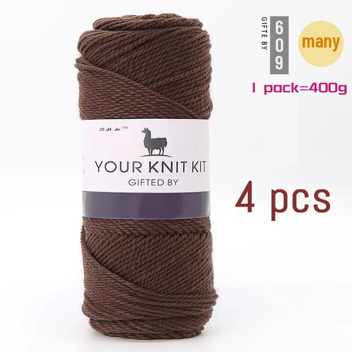 400g Alpaca Wool Yarn – Thick Pure Wool Knitting Yarn for Sweaters, Shawls & Scarves (4 Pieces/Pack)