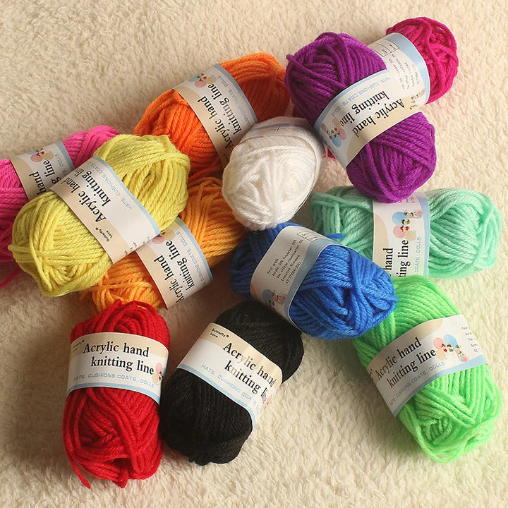 12-Color Yarn Set for Crochet & Knitting – Beginner DIY Craft Yarn Kit for School & Hobby Projects