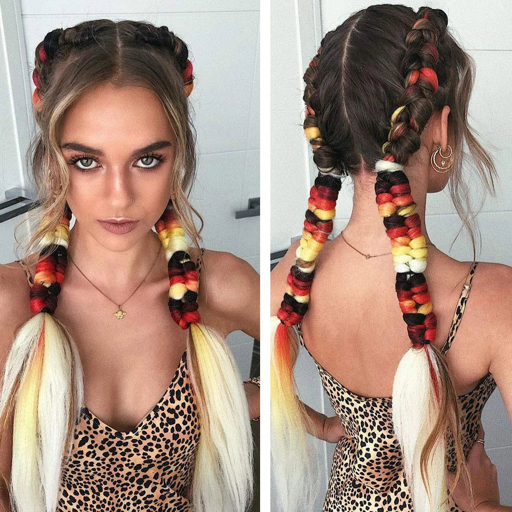 24” Synthetic Yaki Braids – Kanekalon Ombre Jumbo Braiding Hair Extensions 22