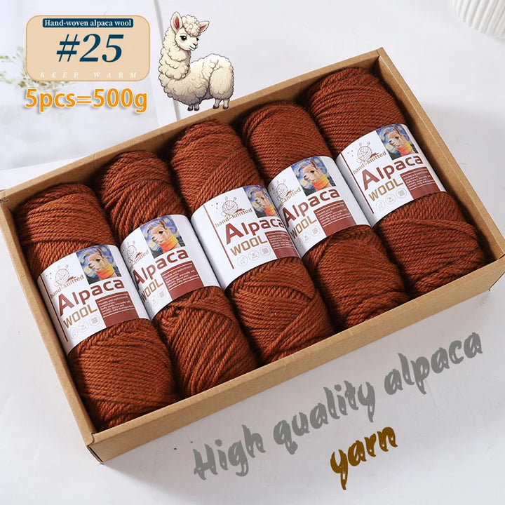 500g Alpaca Wool 245 Stick Stitch Yarn (5 Pieces) – Thick Knitting Yarn for Sweaters, Coats, Blankets & DIY Crafts