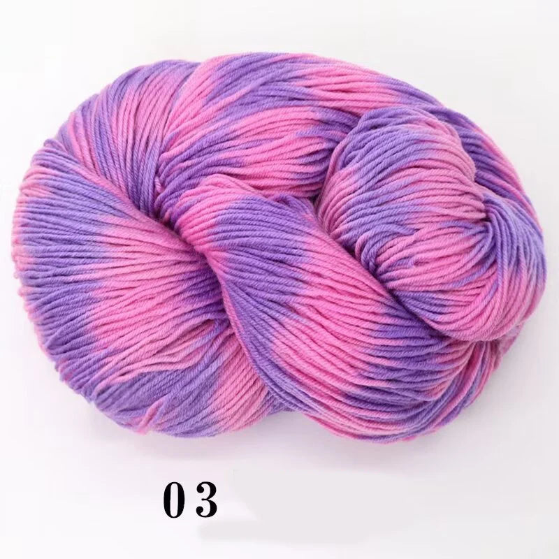 Segment-Dyed Rainbow Wool Yarn – Colorful Knitting Yarn for Sweaters, Scarves, Hats & Gloves