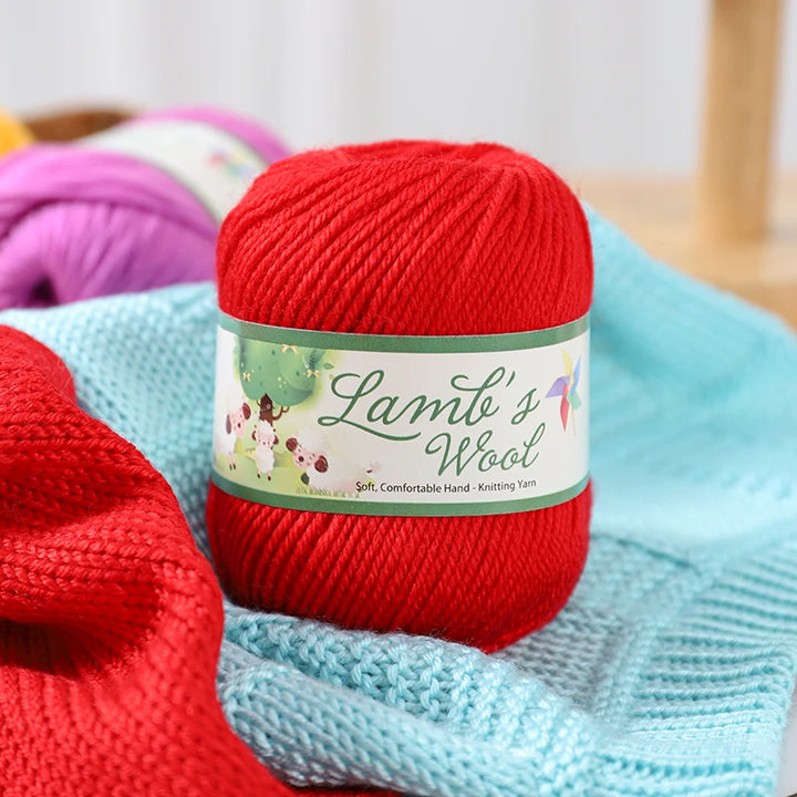 Very Soft Lamb Wool Yarn – Medium-Thick High-Quality Wool for Knitting Sweaters, Scarves & Accessories