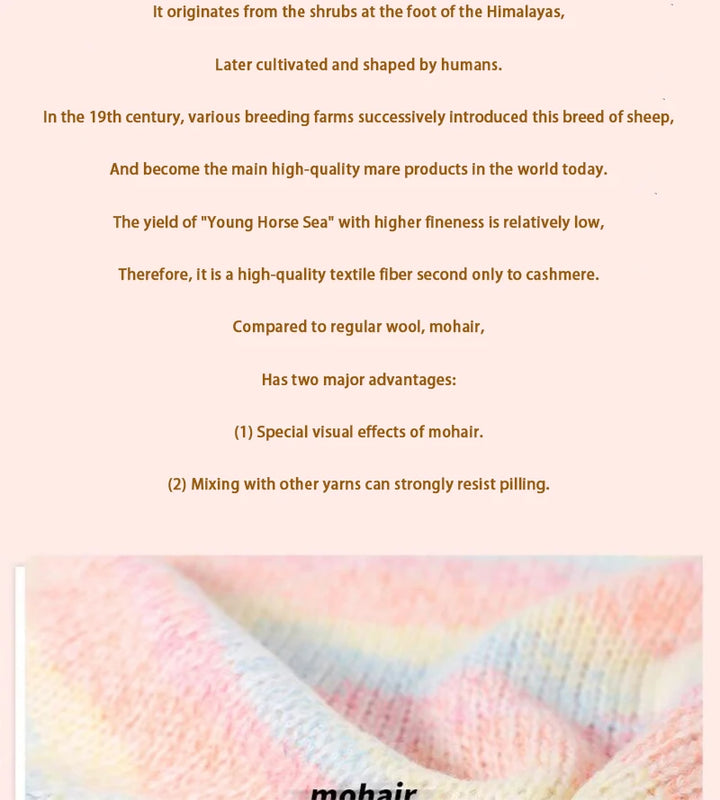 300g Gradient Alpaca Mohair Yarn Set (6 Pieces) – Soft Lightweight Knitting Yarn for Sweaters, Shawls, Hats & Scarves