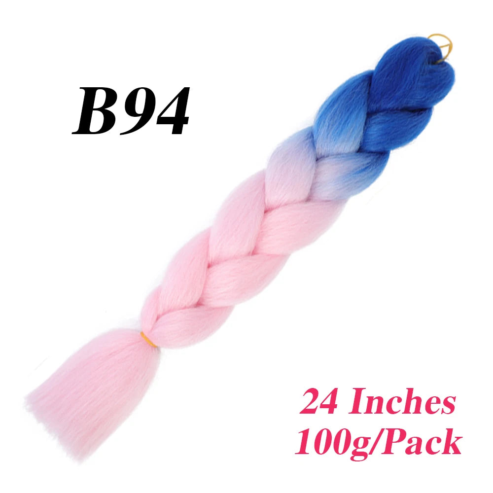 24 Inch Jumbo Braiding Hair – Afro Ombre Synthetic Extensions for Children’s Braids (100g) 33
