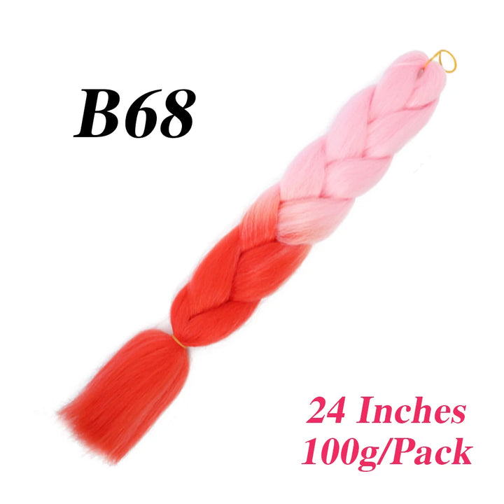24 Inch Jumbo Braiding Hair – Afro Ombre Synthetic Extensions for Children’s Braids (100g) 33