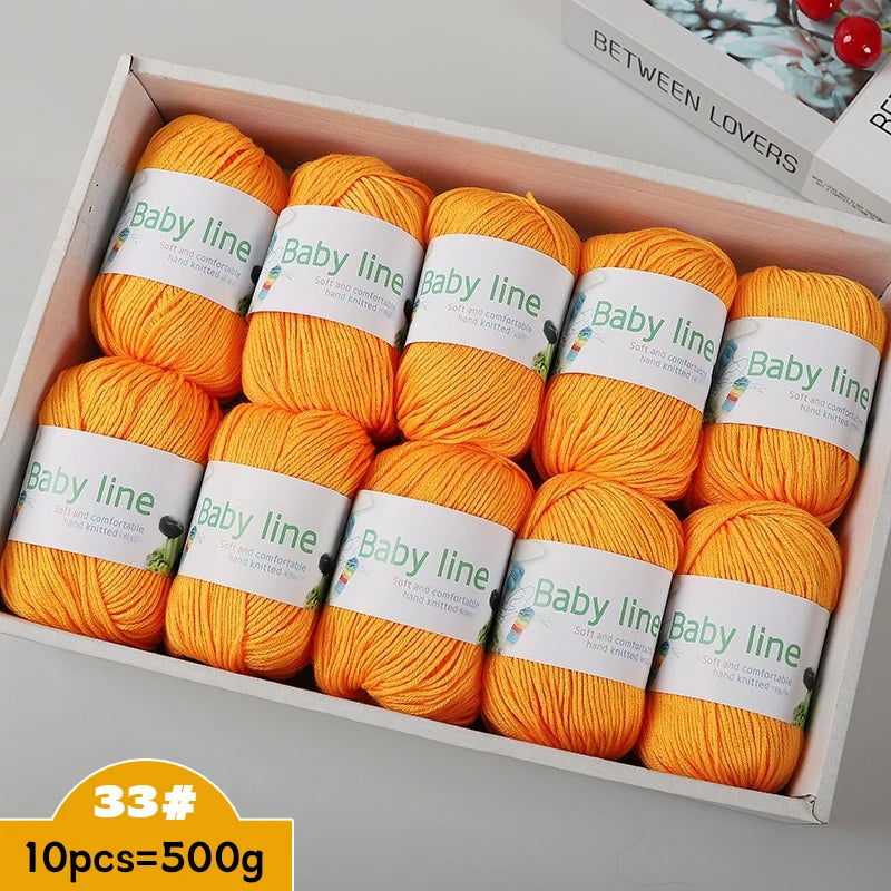 500g Soft Medium-Thick Knitting Yarn Set (10 Pieces) – Cozy Yarn for Sweaters, Hats, Scarves & Crochet Projects