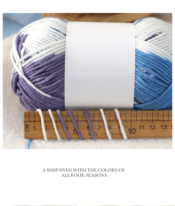 Colorful 6-Strand Gradient Yarn – Segment-Dyed Floral Pattern Yarn for Handmade Crafts