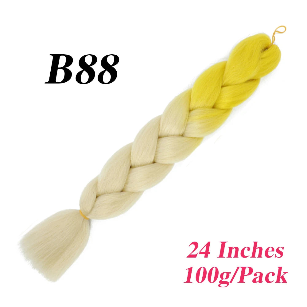 24 Inch Jumbo Braiding Hair – Afro Ombre Synthetic Extensions for Children’s Braids (100g) 33