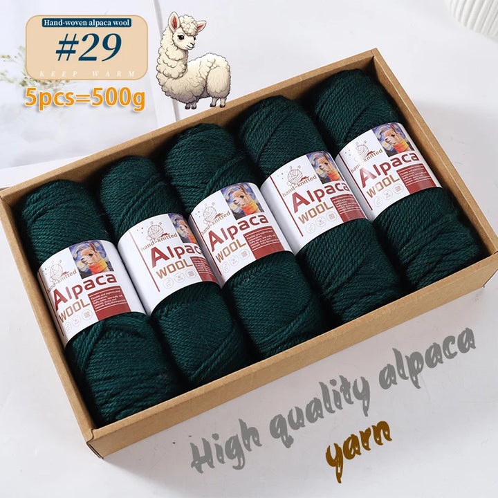 500g Alpaca Wool 245 Stick Stitch Yarn (5 Pieces) – Thick Knitting Yarn for Sweaters, Coats, Blankets & DIY Crafts
