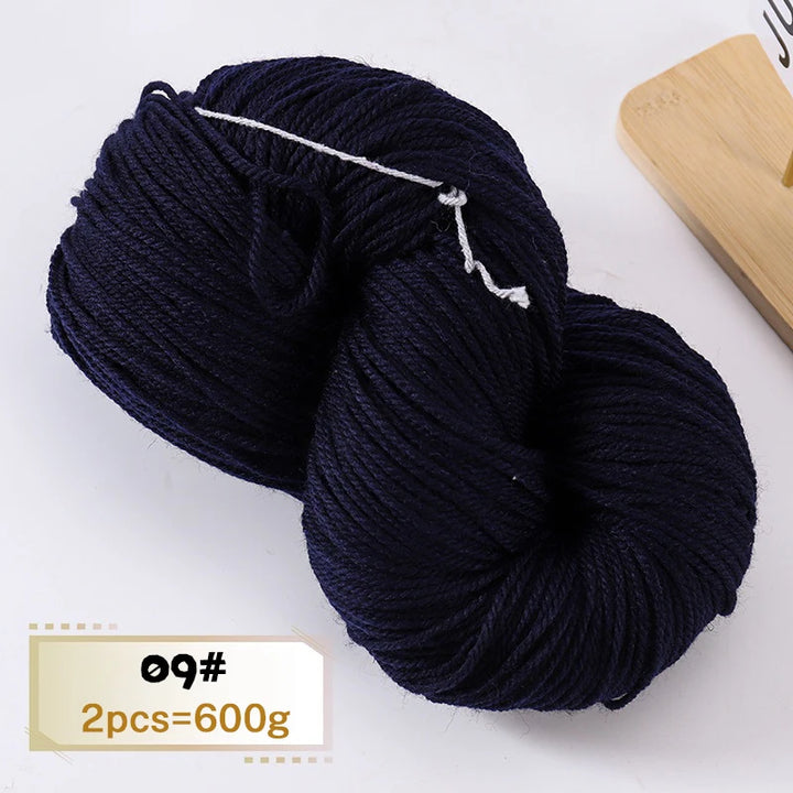 600g Thick Alpaca Wool Yarn Set (2 Pieces) – Premium Knitting Yarn for Sweaters, Scarves, Hats & DIY Crafts