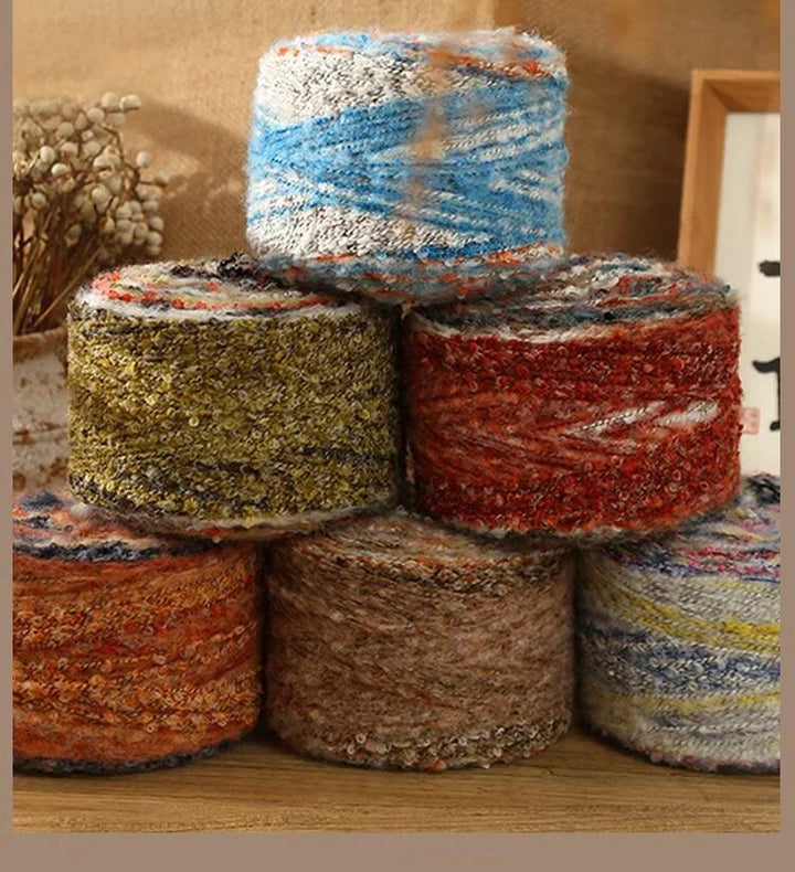 200g Oil Painting Gradient Mohair Wool Yarn (2 Pieces) – Colorful Rainbow Yarn for Sweaters, Coats, Hats & Scarves