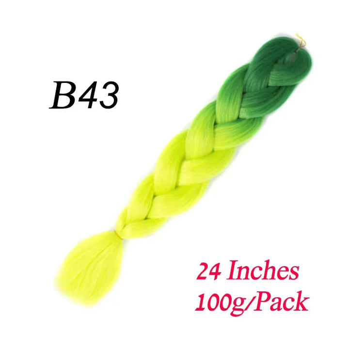 24 Inch Synthetic Ombre Braiding Hair – Jumbo Braid Extensions for DIY Hairstyles (Blue/Grey)
