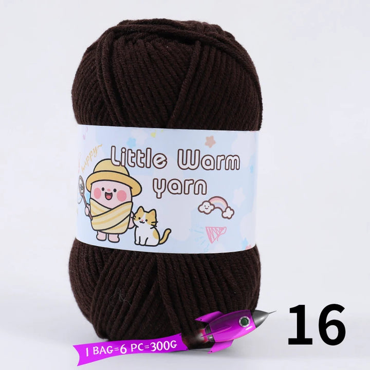 300g Medium-Thick Soft Yarn – DIY Hand-Knitting Yarn Balls for Sweaters, Hats & Crafts (6 Pieces / Pack)