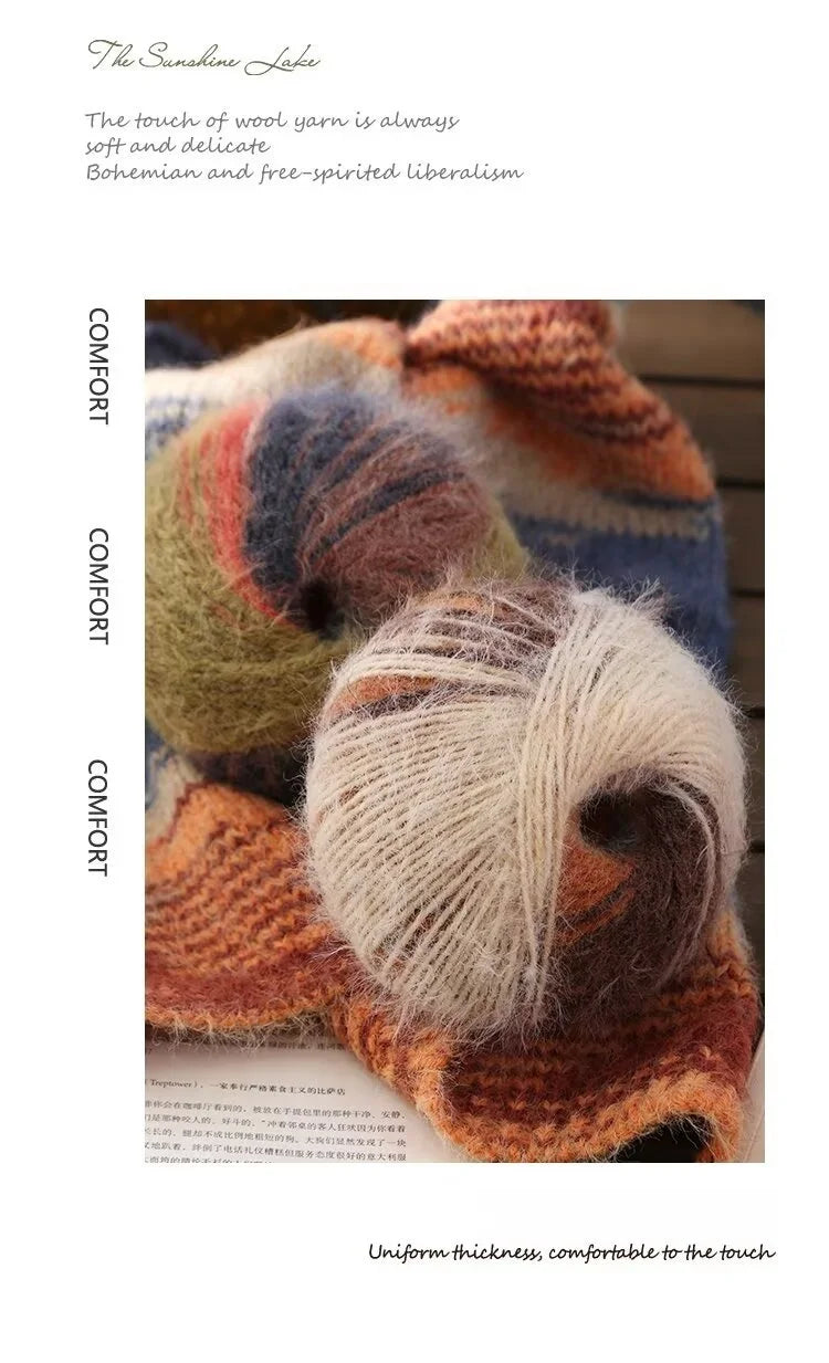 300g Xuebao Gradient Plush Yarn (3 Pieces) – Soft Warm Knitting Yarn for Scarves, Hats, Gloves & Blankets
