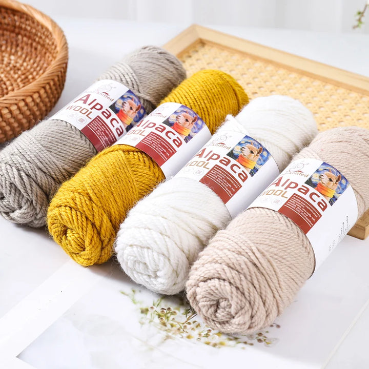 500g Alpaca Wool 245 Stick Stitch Yarn (5 Pieces) – Thick Knitting Yarn for Sweaters, Coats, Blankets & DIY Crafts