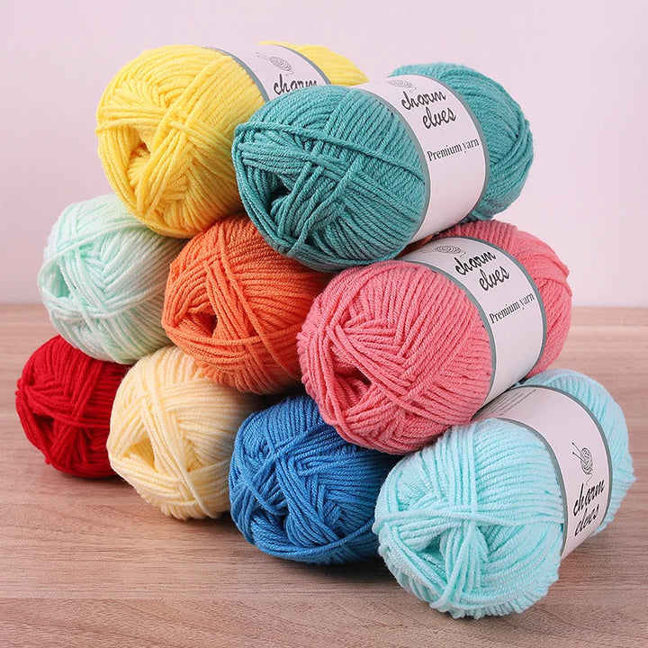 300g Multi-Color Acrylic Milk Yarn – Soft & Strong Knitting Yarn Balls (6 Pieces/Pack)