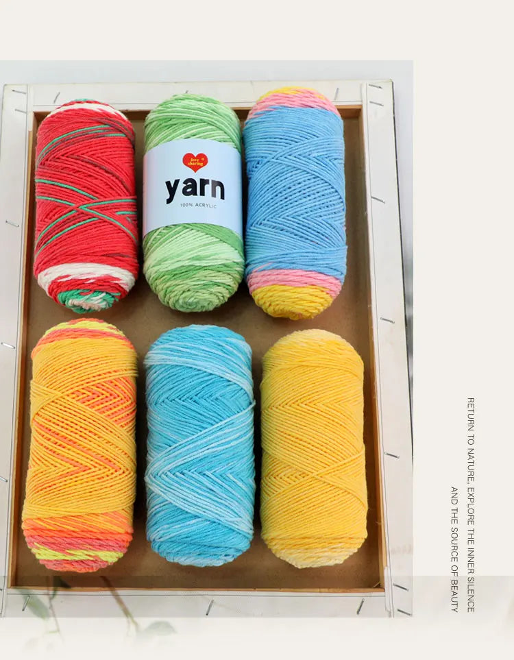 300g Rainbow Gradient Acrylic Yarn Set (3 Pieces) – Medium-Thick Knitting Yarn for Sweaters, Scarves, Hats & DIY Crafts