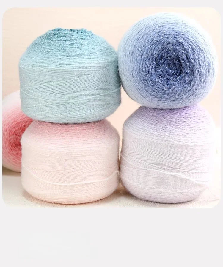 Super Large Gradient Long-Haired Yarn – Extra-Large Medium-Thick Skein for Knitting & Crochet