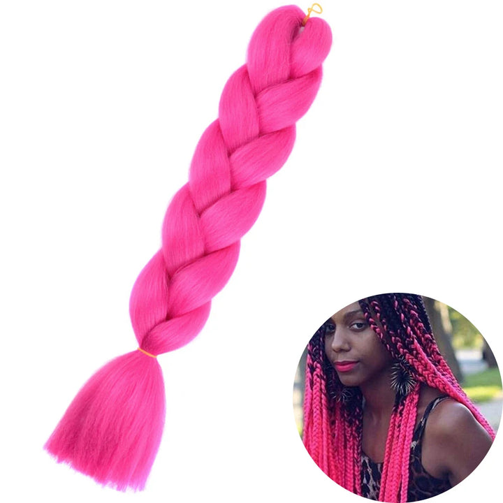 24 Inch Synthetic Jumbo Braiding Hair – Heat Resistant Ombre Extensions