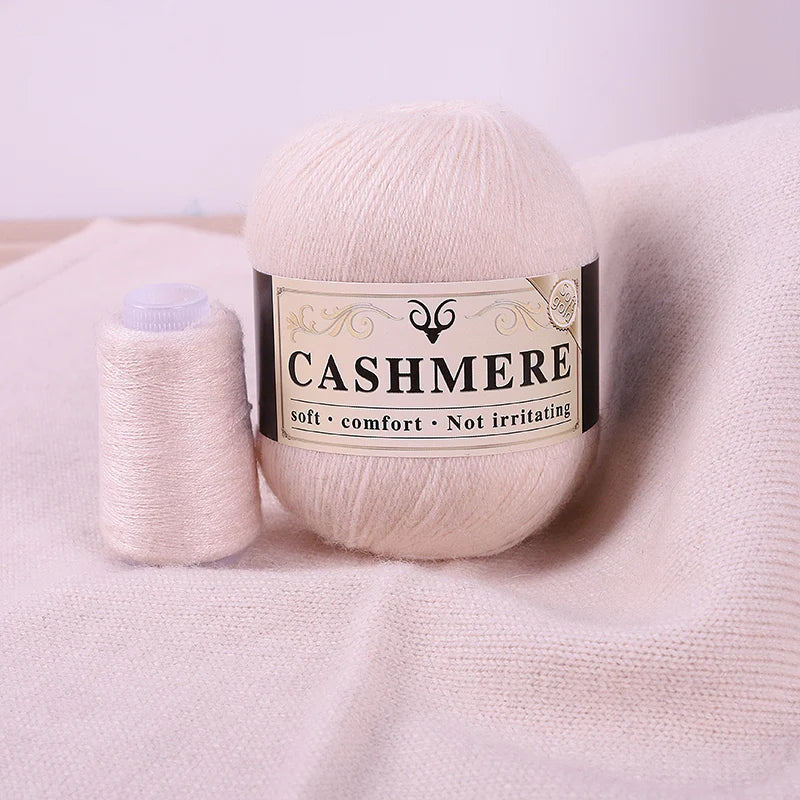 Handmade Cashmere Wool Yarn Set – 50g Main Yarn + 20g Auxiliary Yarn for Sweaters, Scarves & Hats