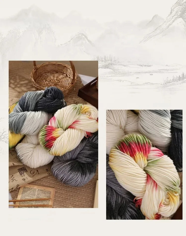 400g Hand-Dyed Chunky Alpaca Yarn (2 Skeins) – Gradient Rainbow Wool Yarn for Sweaters, Scarves & Hats