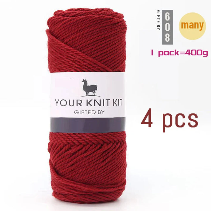 400g Alpaca Wool Yarn – Thick Pure Wool Knitting Yarn for Sweaters, Shawls & Scarves (4 Pieces/Pack)